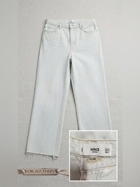 Mango Off-White Wide-Leg Jeans